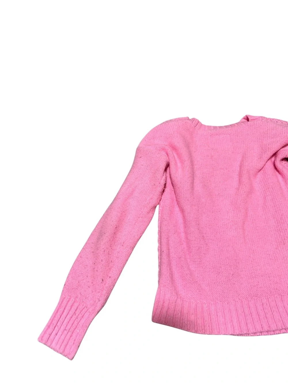 Justice Crewneck Sweater Light Pink Cableknit Sequins 10
